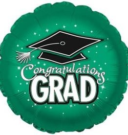 18" Dark Green "Congratulations Grad" Mylar