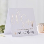 "Oh Snap!" Hashtag Wedding Instagram Sign, 5ct