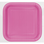 Hot Pink 7" Square Plates, 16ct