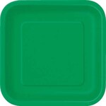 Emerald Green 7" Square Plates, 16ct