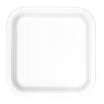 Bright White 7" Square Plates, 16ct