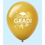 "Congrats Grad!" School Colours 12" Printed Latex Singles