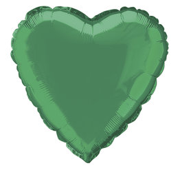 Emerald Green Heart Foil Balloon 18"