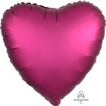 Pomegranate Satin Matte Luxe Heart Foil Balloon 18"