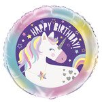 Purple Unicorn 'Happy Birthday' 18" Mylar