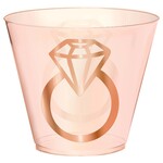 Rose Gold Hot Stamped Ring Plastic Tumblers, 30ct