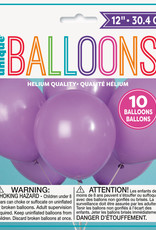 12" Latex Balloons 10ct - Lavender