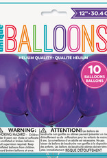 12" Latex Balloons 10ct - Amethyst Purple