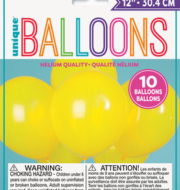 12" Latex Balloons 10ct - Yellow