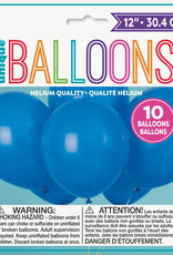 12" Latex Balloons 10ct - Royal Blue