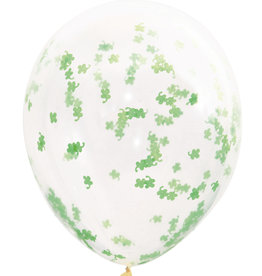 Shamrock Confetti Balloons, 16" Latex, 5ct