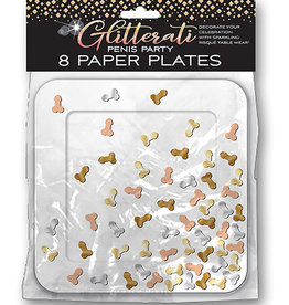 Glitter Penis Party Paper Plates, 8ct