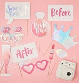 Iridescent Foil Bride Tribe Photo Booth Props, 10ct