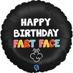 18" Happy Birthday Fart Face Foil Balloon
