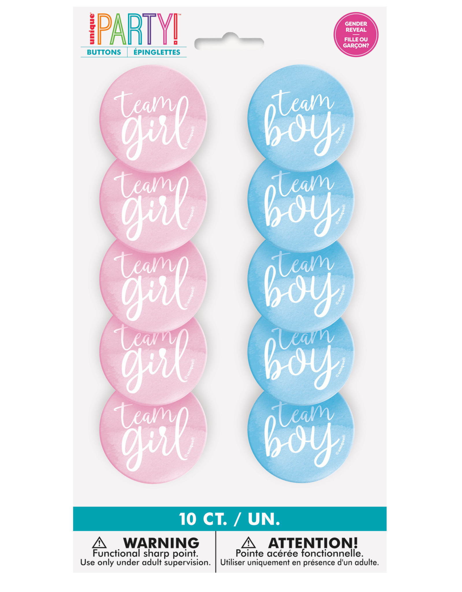 Gender Reveal Pins 10 Pk The Ultimate Party And Rental Store 