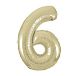 34" New Gold Number 6 Balloon