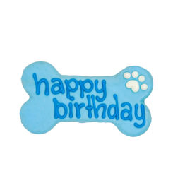 Bosco and Roxy Blue 'Happy Birthday' Dog Bone Pet Cookie