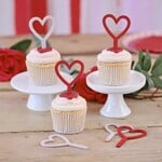Wooden Red & Pink Heart Cupcake Toppers, 6ct