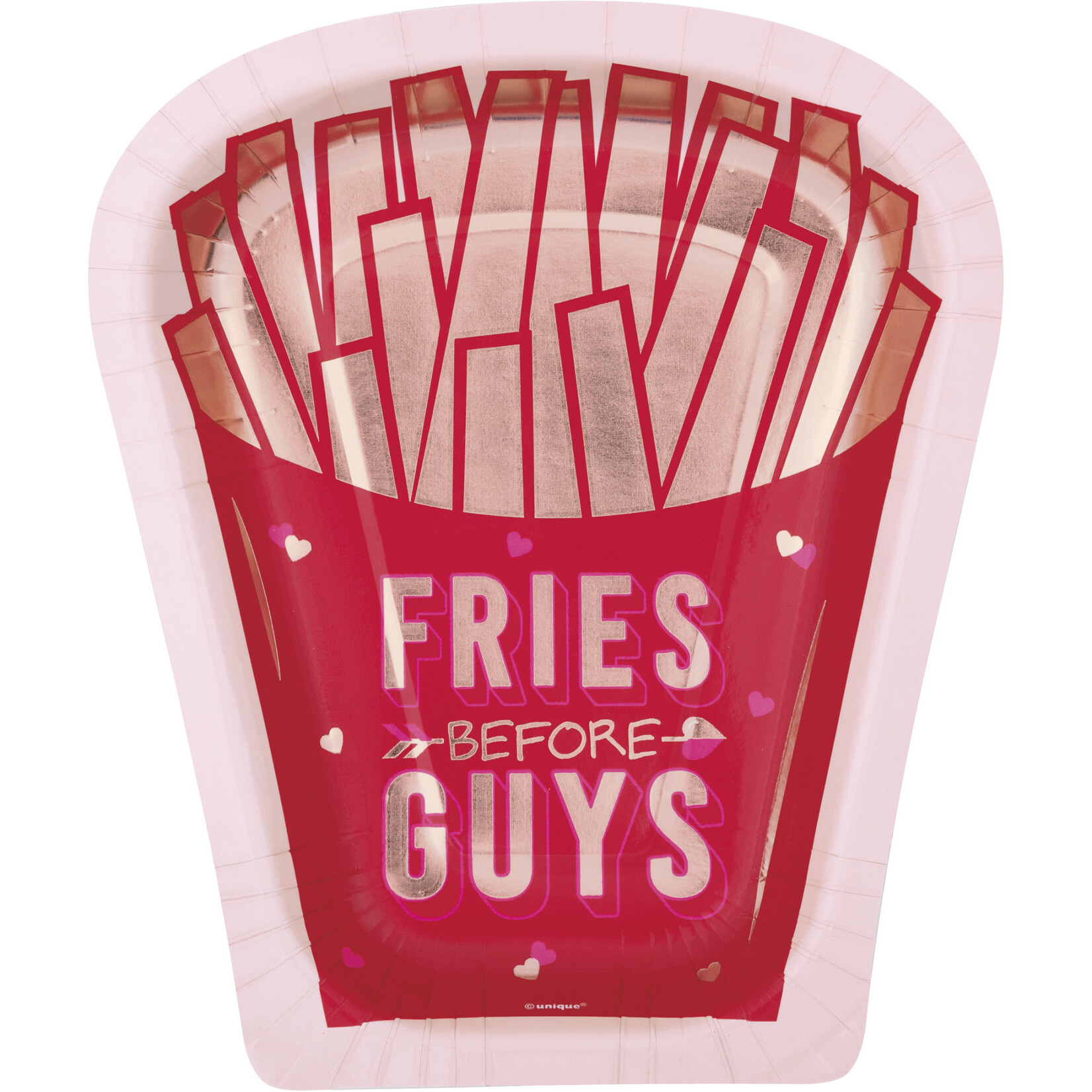 "Fries Before Guys" Fry Container Shaped 8.25" Plates  8ct