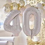 Gold Speckle 40th Birthday Balloons