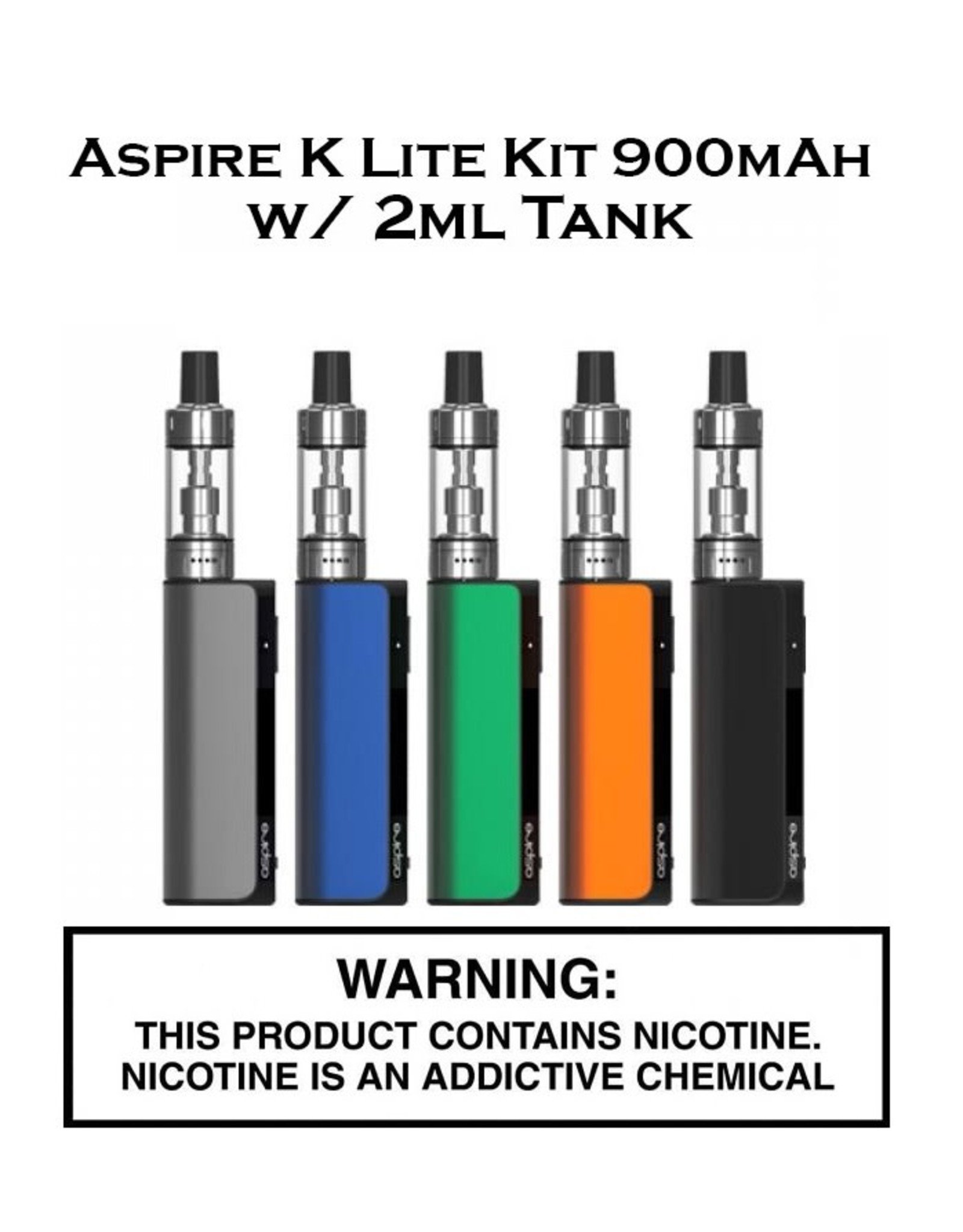 Aspire Aspire K Lite Kit 900mAh with 2ml Tank (Spryte Coils) (No Warranty All Sales Final)
