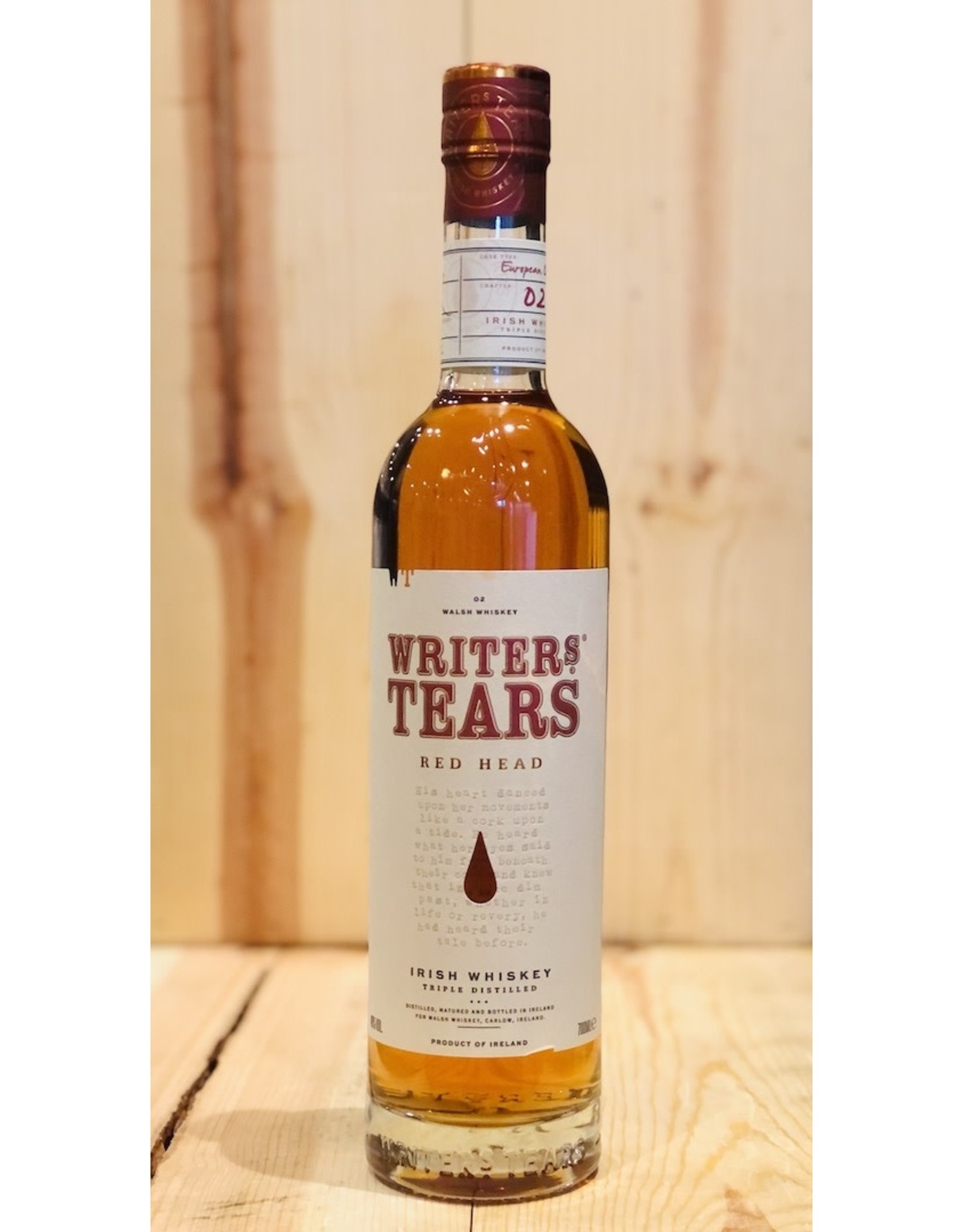 Spirits Writers Tears Red Head Irish Whiskey