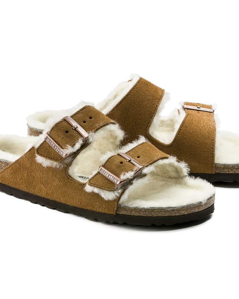 Birkenstock Arizona Shearling Suede Leather Mink