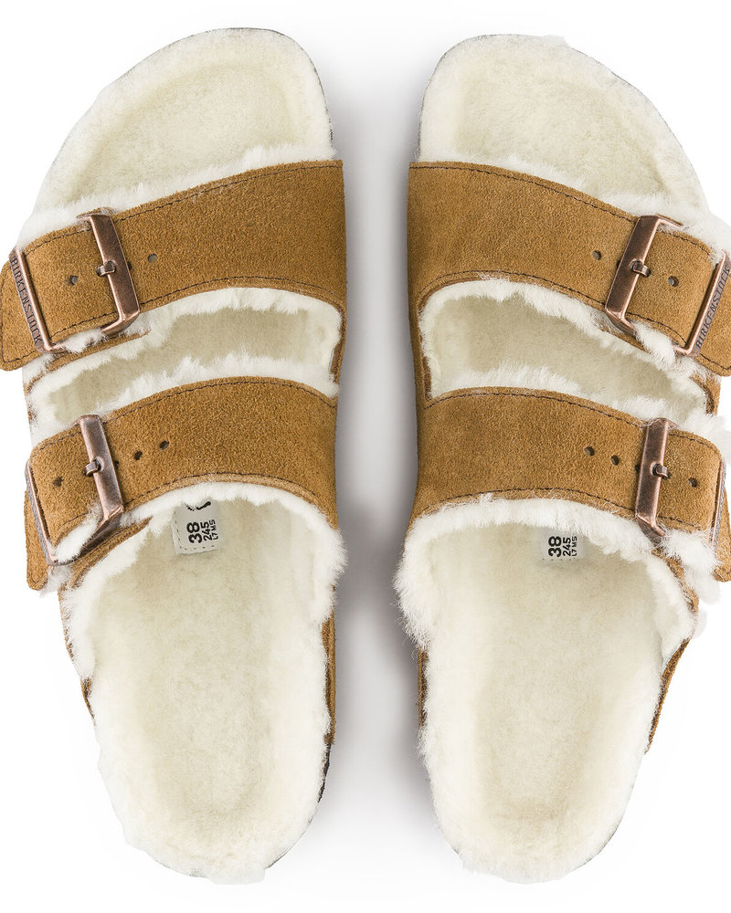 Birkenstock Arizona Shearling Suede Leather Mink