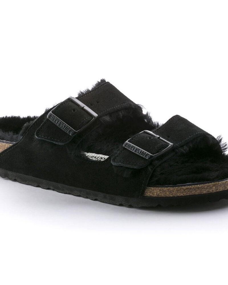 Birkenstock Arizona Shearling Suede Leather Black