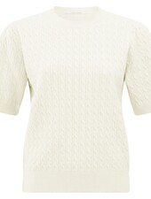 YAYA Cable round neckline sweater