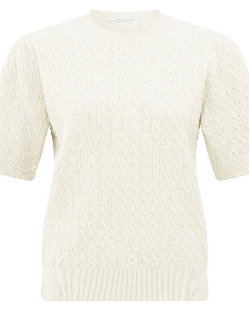 YAYA Cable round neckline sweater