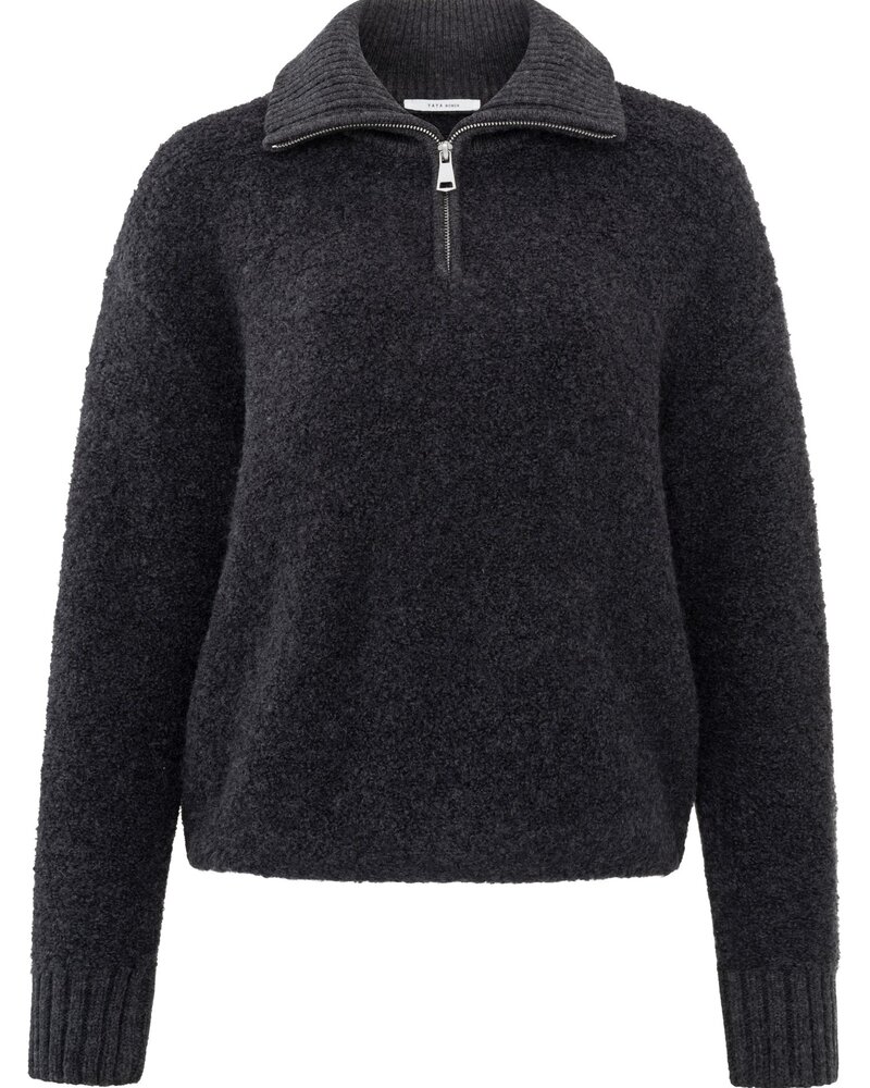 YAYA Boucle sweater with rib details