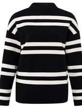 YAYA Block stripe sweater high neckline