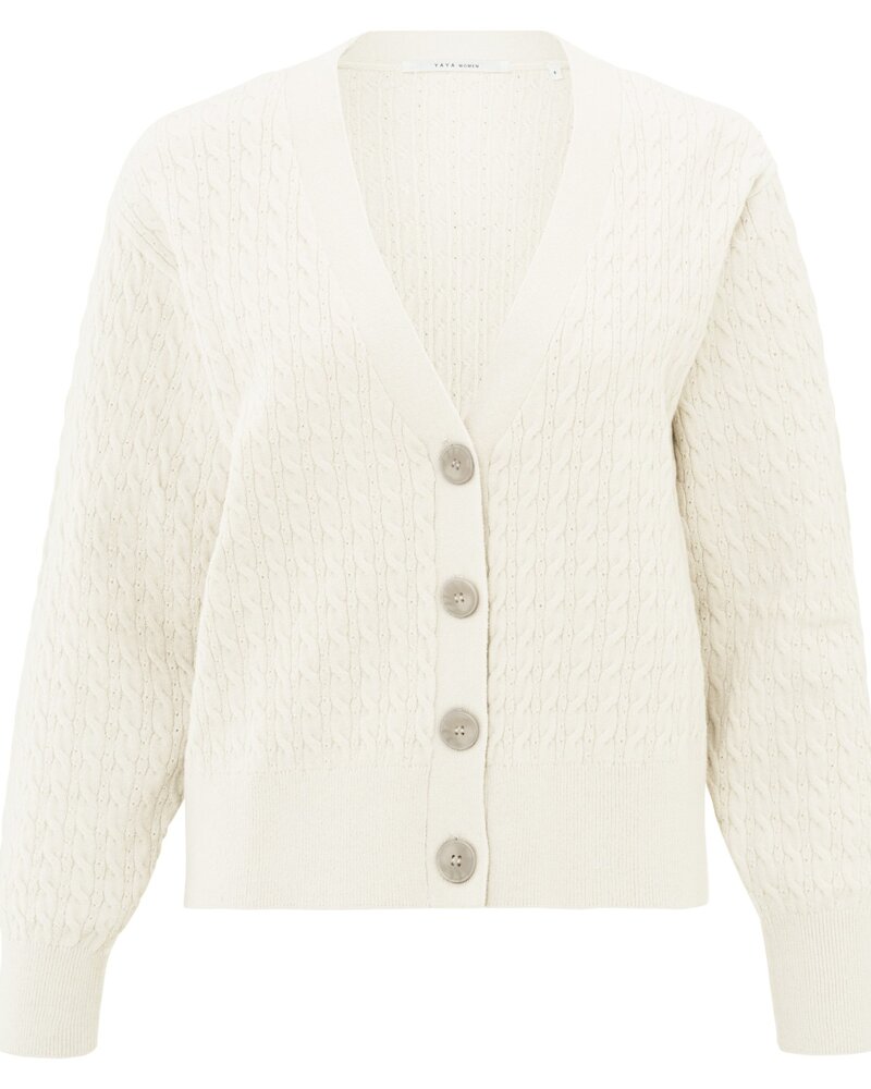 YAYA Cable cardigan ls