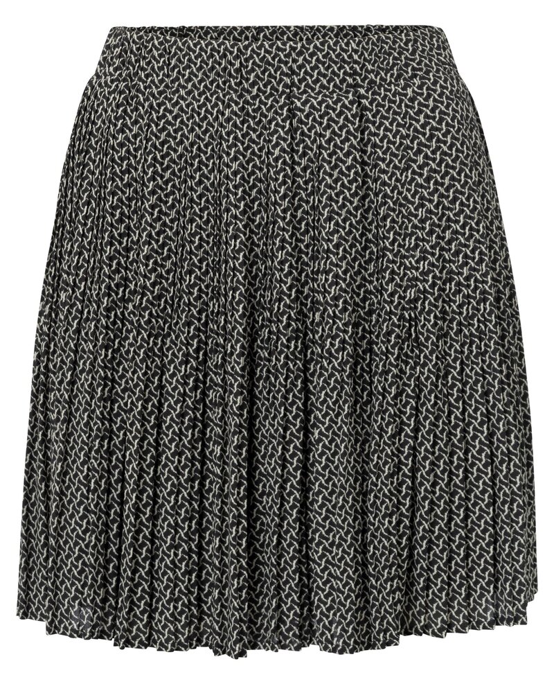 YAYA Printed plisse mini skirt with elastic waistband