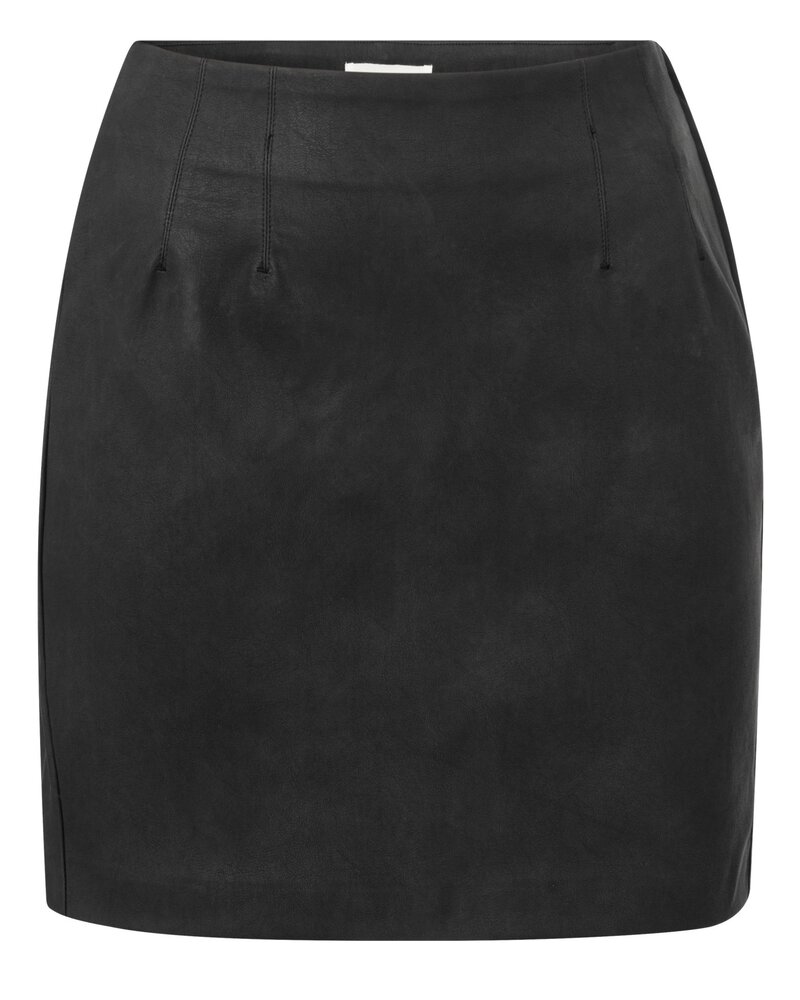 YAYA Fake nubuck leather mini skirt