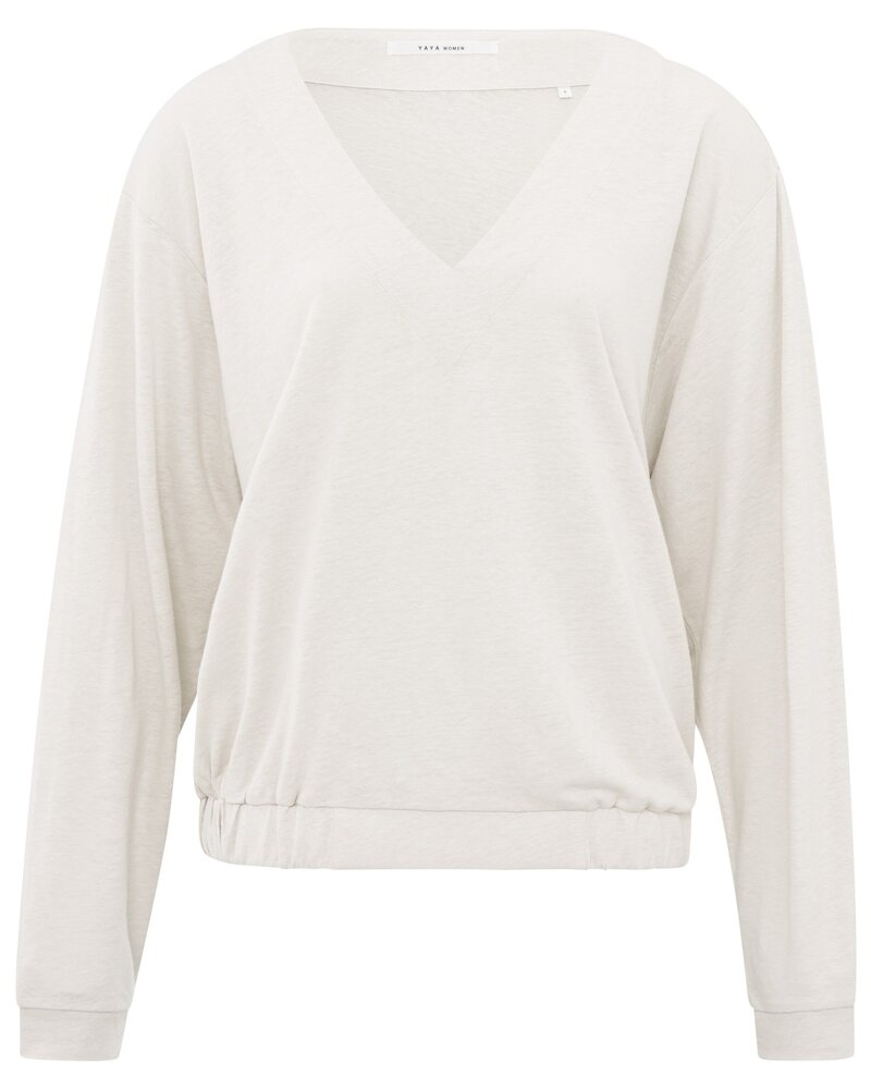 YAYA Long sleeve v-neck top with elastic waist