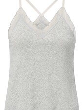 YAYA Rib singlet with woven details