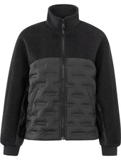 YAYA Oversized cropped wool mix jacket with nylon contrast detail