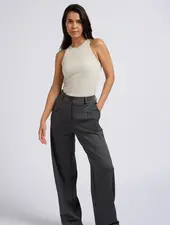 YAYA Pantalon tissé taille haute avec ceinture