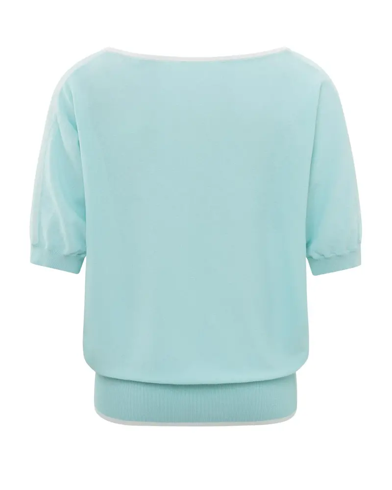 YAYA Half-sleeved V-neck sweater with transparent details