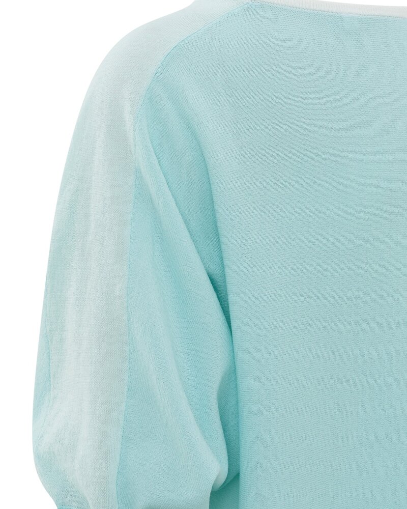 YAYA Half-sleeved V-neck sweater with transparent details