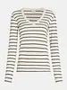 Penn & ink Longsleeve stripe v neck top