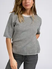 YAYA Jacquard knitted t-shirt