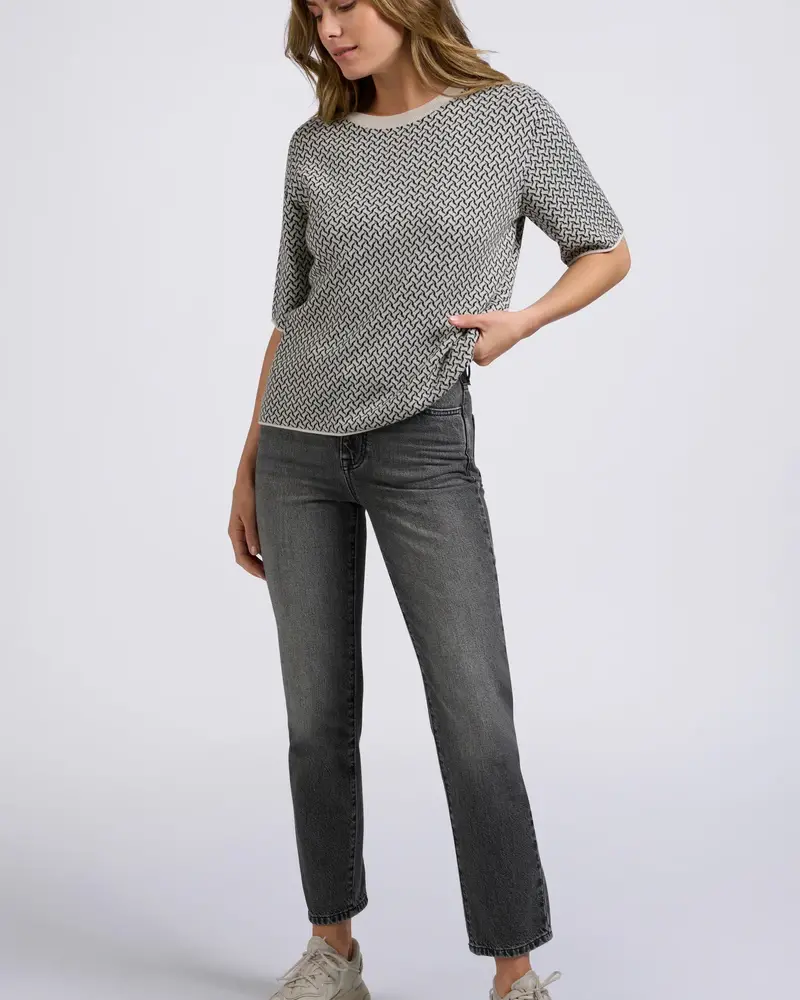 YAYA Jacquard knitted t-shirt