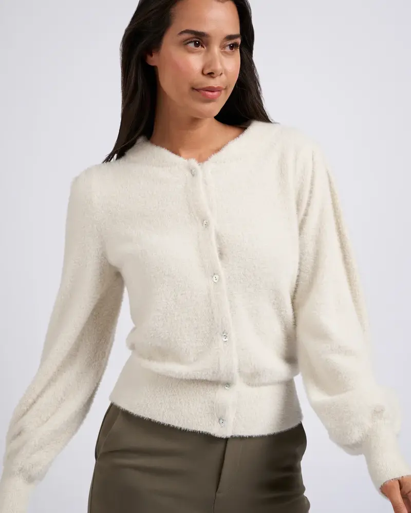 YAYA Furry cardigan long sleeve