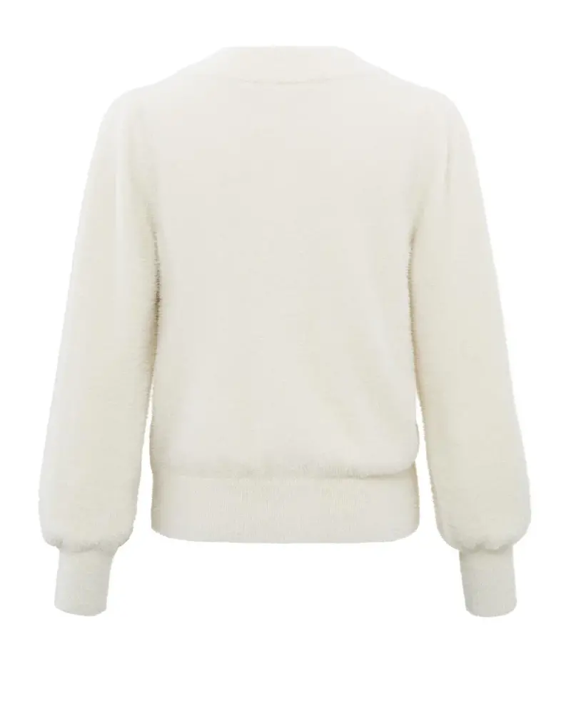 YAYA Furry cardigan long sleeve