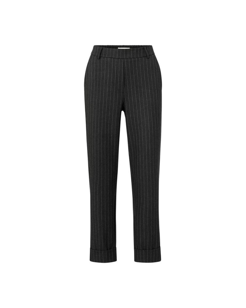 YAYA Soft pinstripe pantalon with straight leg and turn up