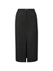 YAYA Soft woven pinstripe midi skirt with slit