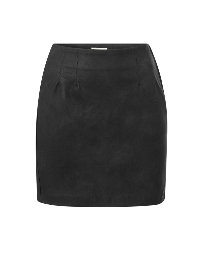 YAYA Fake nubuck leather mini skirt